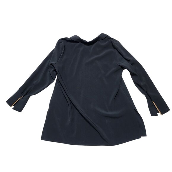 Chicos Womens Black Tunic Blouse With Gold Wrist Detail‎ Size 2 US 12/14 - Picture 2 of 9